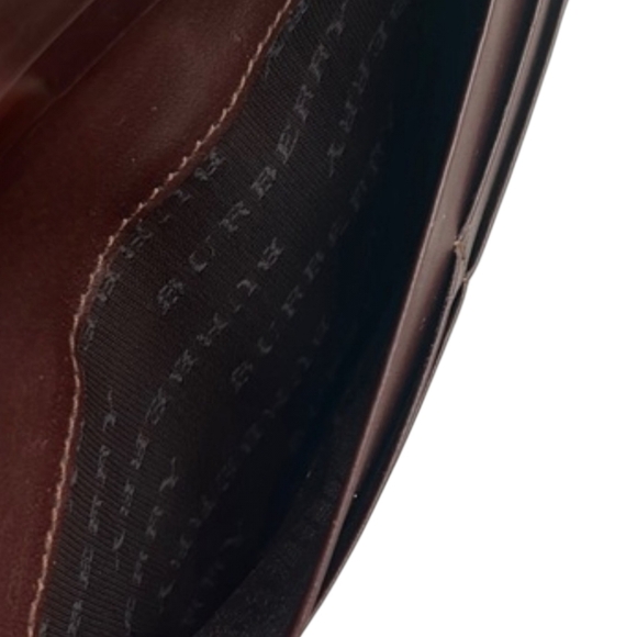 Burberry Haymarket Nova Check Bifold Wallet Brown Leather Gold Buckle Italy - Picture 7 of 15